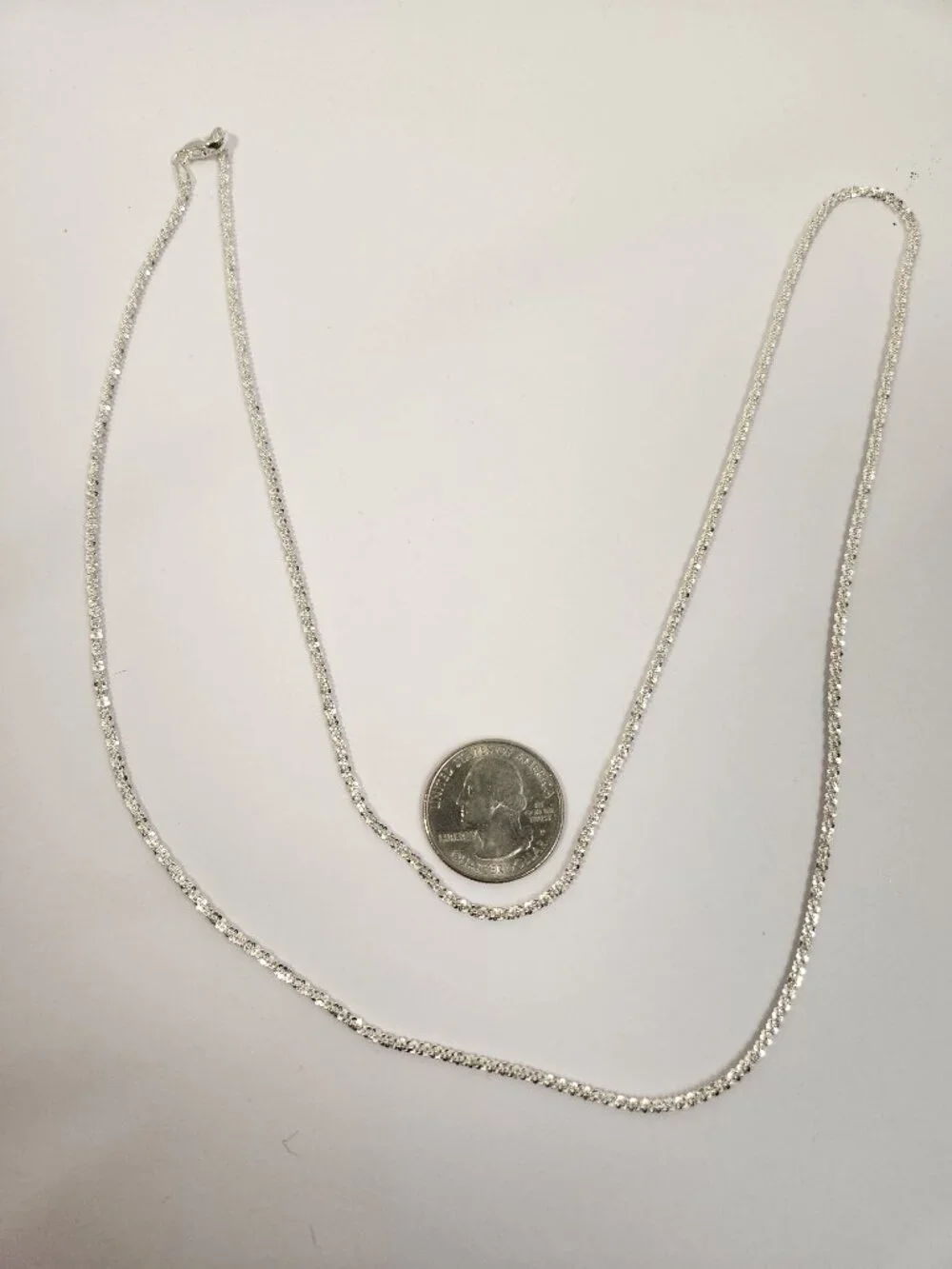 VTG NIB Italian Sterling Silver 925 Diamond-cut Criss Cross Chain Necklace 24